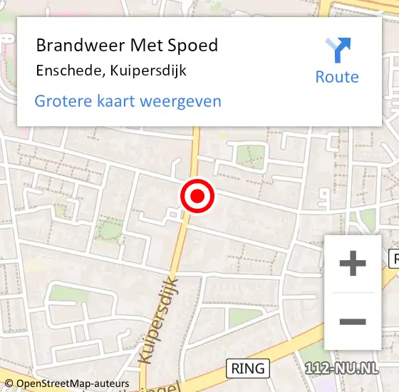 Locatie op kaart van de 112 melding: Brandweer Met Spoed Naar Enschede, Kuipersdijk op 25 april 2024 11:57