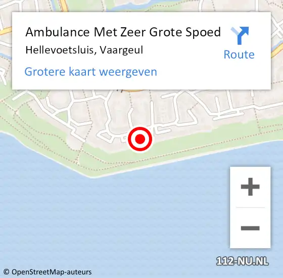 Locatie op kaart van de 112 melding: Ambulance Met Zeer Grote Spoed Naar Hellevoetsluis, Vaargeul op 25 april 2024 11:59