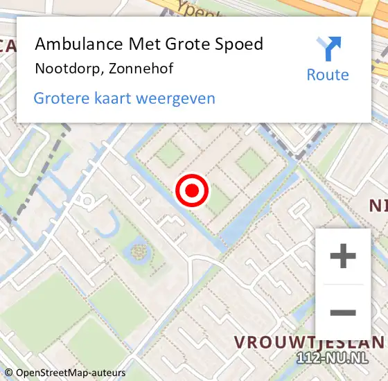 Locatie op kaart van de 112 melding: Ambulance Met Grote Spoed Naar Nootdorp, Zonnehof op 25 april 2024 11:59