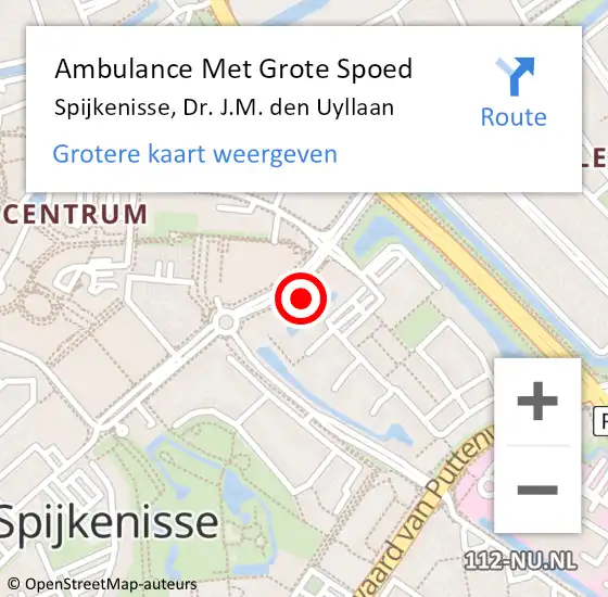 Locatie op kaart van de 112 melding: Ambulance Met Grote Spoed Naar Spijkenisse, Dr. J.M. den Uyllaan op 25 april 2024 12:04