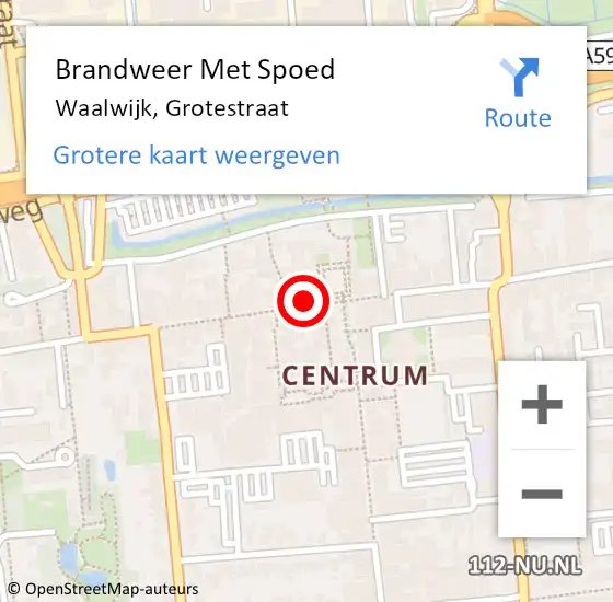 Locatie op kaart van de 112 melding: Brandweer Met Spoed Naar Waalwijk, Grotestraat op 25 april 2024 12:05
