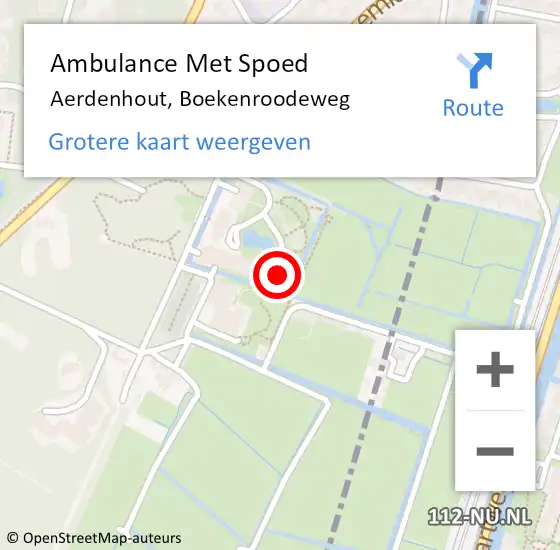 Locatie op kaart van de 112 melding: Ambulance Met Spoed Naar Aerdenhout, Boekenroodeweg op 25 april 2024 12:17