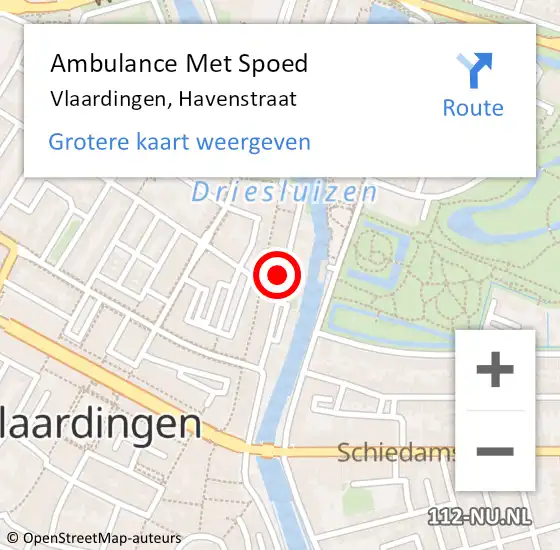 Locatie op kaart van de 112 melding: Ambulance Met Spoed Naar Vlaardingen, Havenstraat op 25 april 2024 13:04