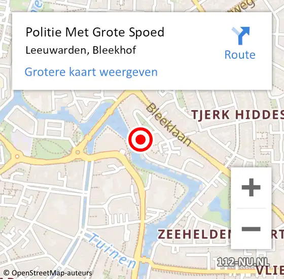 Locatie op kaart van de 112 melding: Politie Met Grote Spoed Naar Leeuwarden, Bleekhof op 25 april 2024 13:05