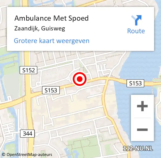Locatie op kaart van de 112 melding: Ambulance Met Spoed Naar Zaandijk, Guisweg op 25 april 2024 13:31