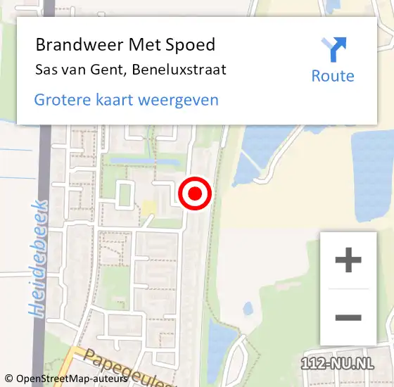 Locatie op kaart van de 112 melding: Brandweer Met Spoed Naar Sas van Gent, Beneluxstraat op 25 april 2024 14:01