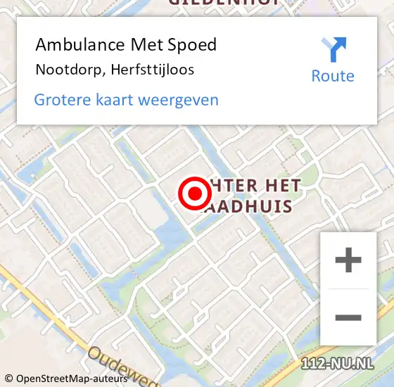 Locatie op kaart van de 112 melding: Ambulance Met Spoed Naar Nootdorp, Herfsttijloos op 25 april 2024 14:07