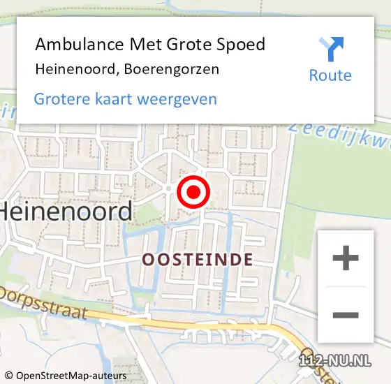 Locatie op kaart van de 112 melding: Ambulance Met Grote Spoed Naar Heinenoord, Boerengorzen op 25 april 2024 14:07