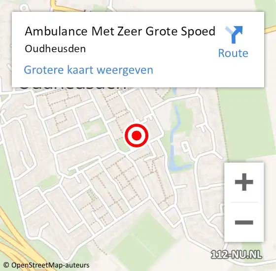Locatie op kaart van de 112 melding: Ambulance Met Zeer Grote Spoed Naar Oudheusden op 25 april 2024 14:11
