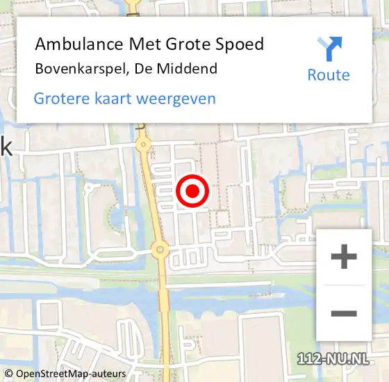 Locatie op kaart van de 112 melding: Ambulance Met Grote Spoed Naar Bovenkarspel, De Middend op 25 april 2024 14:38