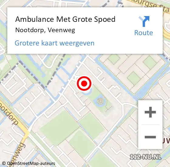 Locatie op kaart van de 112 melding: Ambulance Met Grote Spoed Naar Nootdorp, Veenweg op 25 april 2024 15:36