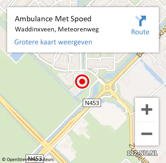 Locatie op kaart van de 112 melding: Ambulance Met Spoed Naar Waddinxveen, Meteorenweg op 25 april 2024 15:38