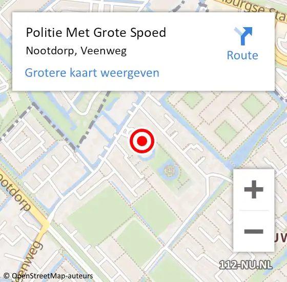 Locatie op kaart van de 112 melding: Politie Met Grote Spoed Naar Nootdorp, Veenweg op 25 april 2024 15:38