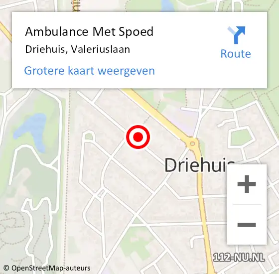 Locatie op kaart van de 112 melding: Ambulance Met Spoed Naar Driehuis, Valeriuslaan op 25 april 2024 16:22