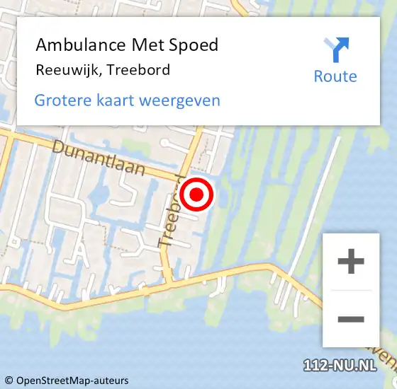 Locatie op kaart van de 112 melding: Ambulance Met Spoed Naar Reeuwijk, Treebord op 25 april 2024 16:51
