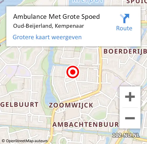 Locatie op kaart van de 112 melding: Ambulance Met Grote Spoed Naar Oud-Beijerland, Kempenaar op 25 april 2024 16:57