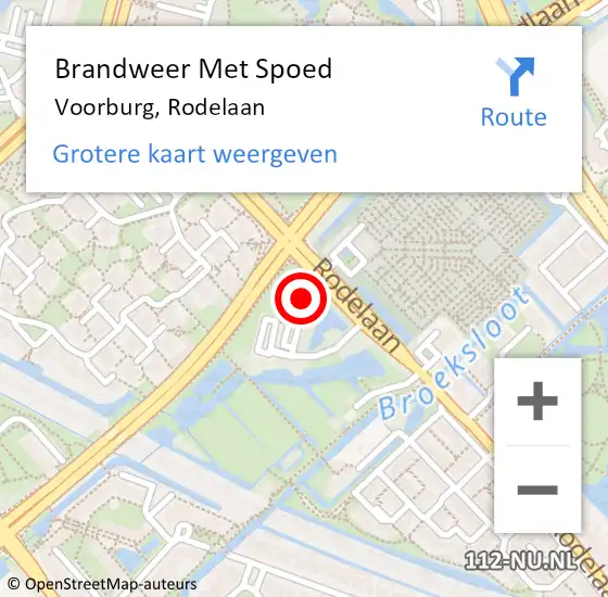 Locatie op kaart van de 112 melding: Brandweer Met Spoed Naar Voorburg, Rodelaan op 25 april 2024 17:02
