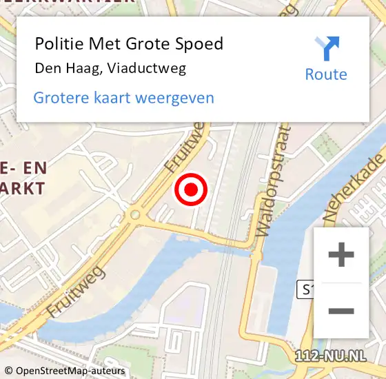 Locatie op kaart van de 112 melding: Politie Met Grote Spoed Naar Den Haag, Viaductweg op 25 april 2024 17:20