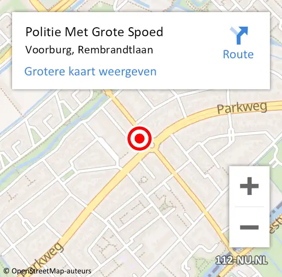 Locatie op kaart van de 112 melding: Politie Met Grote Spoed Naar Voorburg, Rembrandtlaan op 25 april 2024 17:29