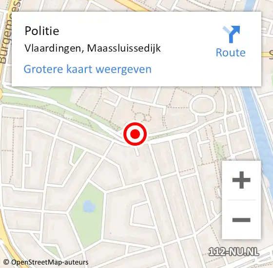Locatie op kaart van de 112 melding: Politie Vlaardingen, Maassluissedijk op 25 april 2024 17:52