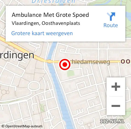 Locatie op kaart van de 112 melding: Ambulance Met Grote Spoed Naar Vlaardingen, Oosthavenplaats op 25 april 2024 18:12