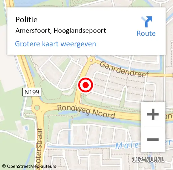 Locatie op kaart van de 112 melding: Politie Amersfoort, Hooglandsepoort op 25 april 2024 18:56