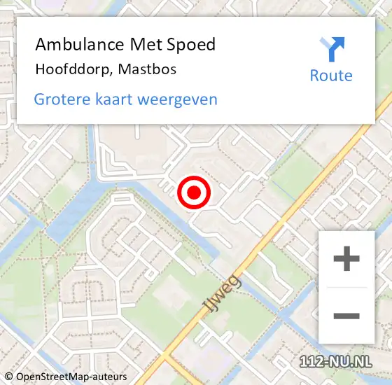 Locatie op kaart van de 112 melding: Ambulance Met Spoed Naar Hoofddorp, Mastbos op 25 april 2024 19:11