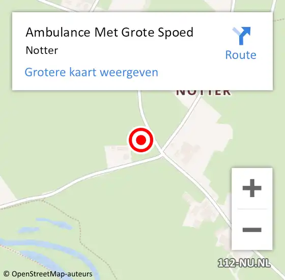Locatie op kaart van de 112 melding: Ambulance Met Grote Spoed Naar Notter op 25 april 2024 19:28