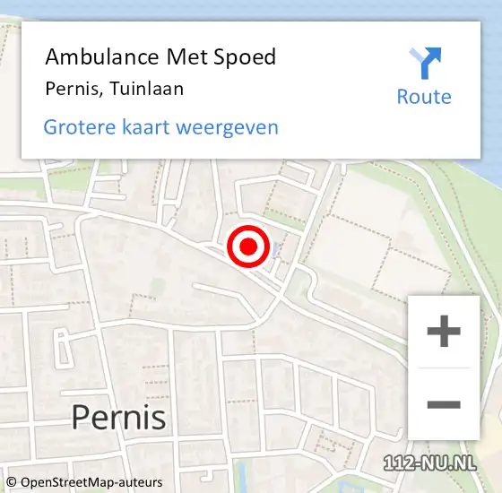 Locatie op kaart van de 112 melding: Ambulance Met Spoed Naar Pernis, Tuinlaan op 25 april 2024 20:36