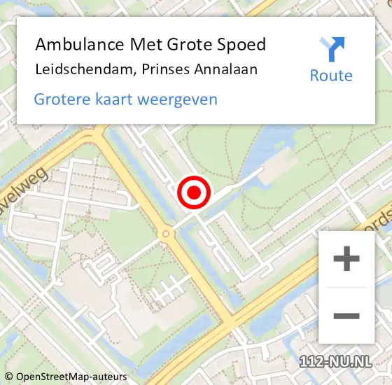 Locatie op kaart van de 112 melding: Ambulance Met Grote Spoed Naar Leidschendam, Prinses Annalaan op 25 april 2024 21:36