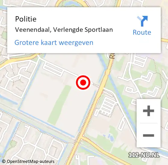 Locatie op kaart van de 112 melding: Politie Veenendaal, Verlengde Sportlaan op 25 april 2024 21:50