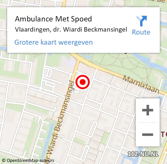 Locatie op kaart van de 112 melding: Ambulance Met Spoed Naar Vlaardingen, dr. Wiardi Beckmansingel op 25 april 2024 22:47