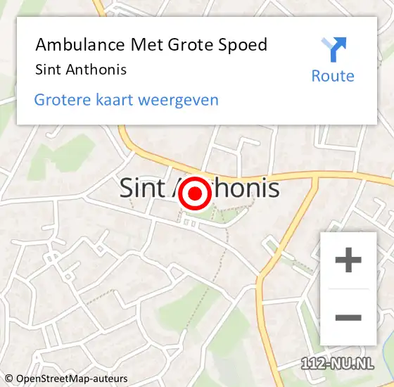Locatie op kaart van de 112 melding: Ambulance Met Grote Spoed Naar Sint Anthonis op 25 april 2024 23:06