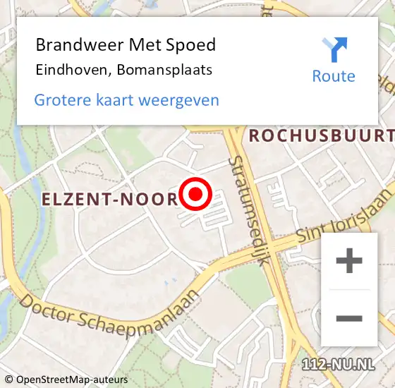 Locatie op kaart van de 112 melding: Brandweer Met Spoed Naar Eindhoven, Bomansplaats op 25 april 2024 23:13