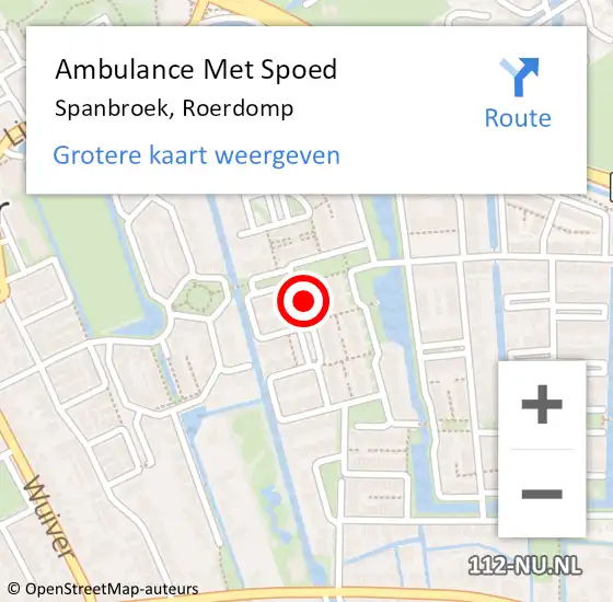 Locatie op kaart van de 112 melding: Ambulance Met Spoed Naar Spanbroek, Roerdomp op 25 april 2024 23:16