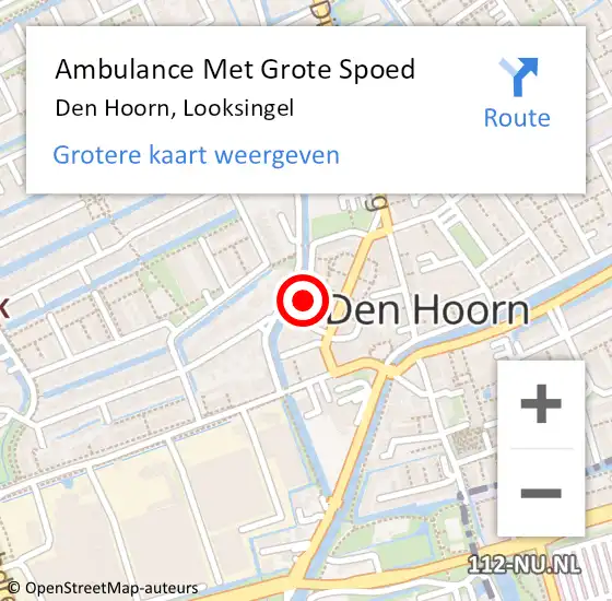 Locatie op kaart van de 112 melding: Ambulance Met Grote Spoed Naar Den Hoorn, Looksingel op 26 april 2024 00:07