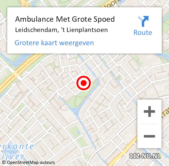 Locatie op kaart van de 112 melding: Ambulance Met Grote Spoed Naar Leidschendam, 't Lienplantsoen op 26 april 2024 00:45
