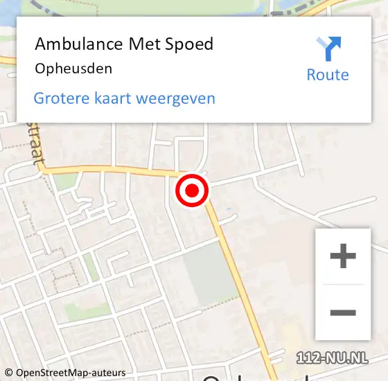 Locatie op kaart van de 112 melding: Ambulance Met Spoed Naar Opheusden op 26 april 2024 01:10