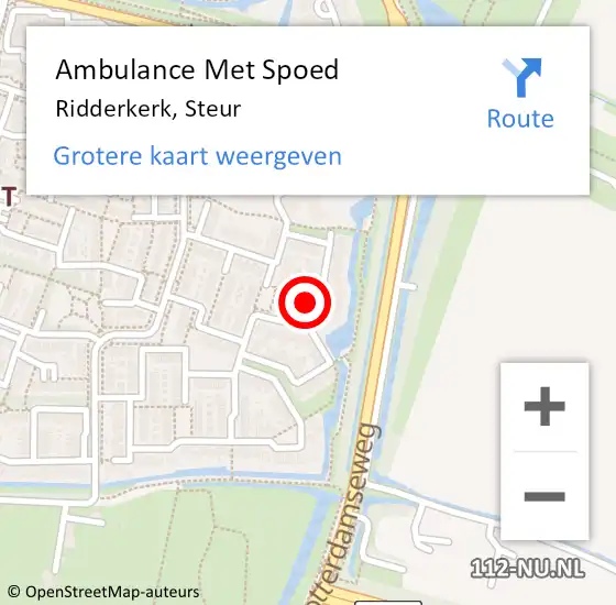 Locatie op kaart van de 112 melding: Ambulance Met Spoed Naar Ridderkerk, Steur op 26 april 2024 01:40