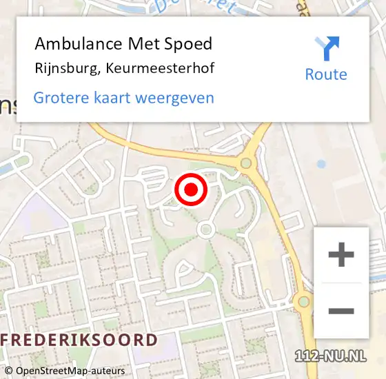 Locatie op kaart van de 112 melding: Ambulance Met Spoed Naar Rijnsburg, Keurmeesterhof op 26 april 2024 07:02