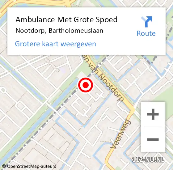 Locatie op kaart van de 112 melding: Ambulance Met Grote Spoed Naar Nootdorp, Bartholomeuslaan op 26 april 2024 08:10