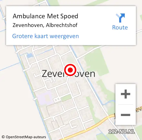 Locatie op kaart van de 112 melding: Ambulance Met Spoed Naar Zevenhoven, Albrechtshof op 26 april 2024 08:56