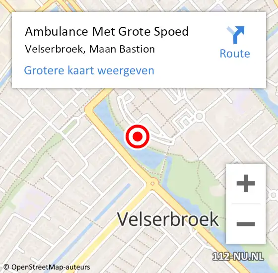 Locatie op kaart van de 112 melding: Ambulance Met Grote Spoed Naar Velserbroek, Maan Bastion op 26 april 2024 09:55