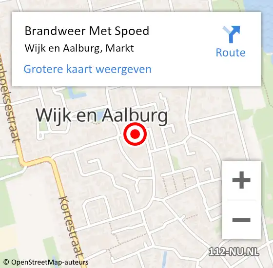 Locatie op kaart van de 112 melding: Brandweer Met Spoed Naar Wijk en Aalburg, Markt op 26 april 2024 10:26