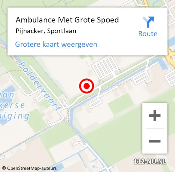 Locatie op kaart van de 112 melding: Ambulance Met Grote Spoed Naar Pijnacker, Sportlaan op 26 april 2024 10:46