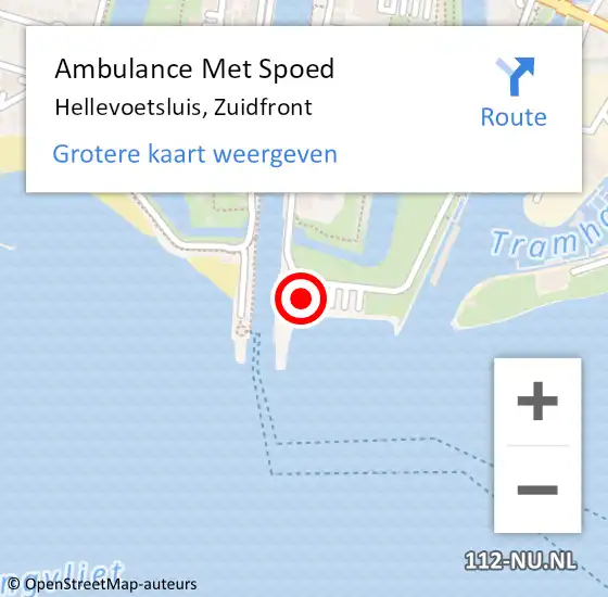 Locatie op kaart van de 112 melding: Ambulance Met Spoed Naar Hellevoetsluis, Zuidfront op 26 april 2024 10:55