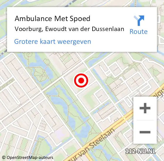 Locatie op kaart van de 112 melding: Ambulance Met Spoed Naar Voorburg, Ewoudt van der Dussenlaan op 26 april 2024 11:27