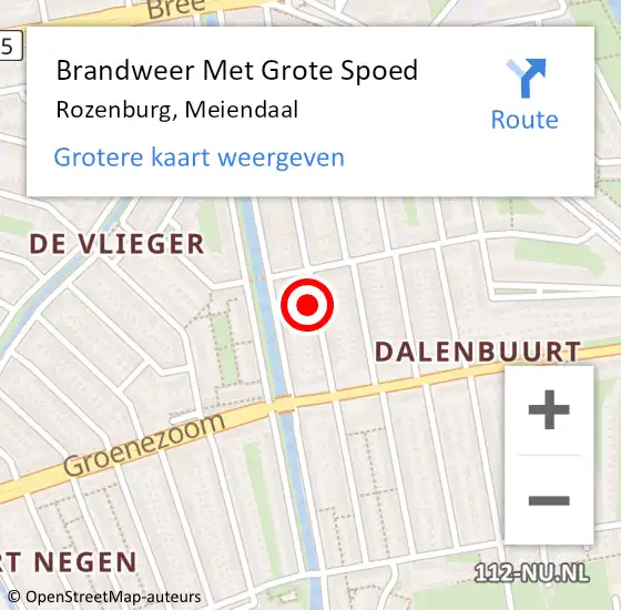 Locatie op kaart van de 112 melding: Brandweer Met Grote Spoed Naar Rozenburg, Meiendaal op 26 april 2024 12:46