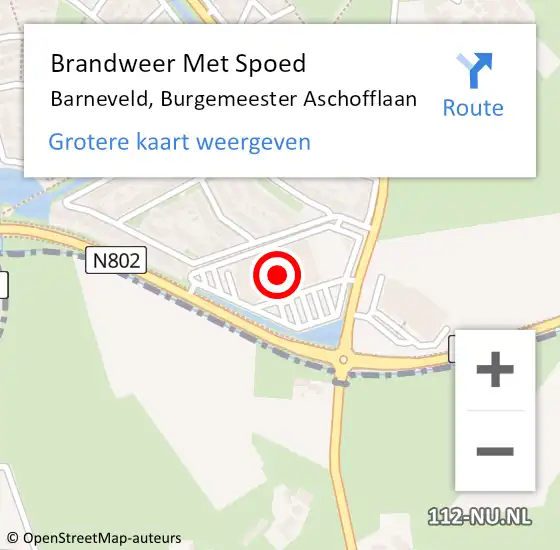 Locatie op kaart van de 112 melding: Brandweer Met Spoed Naar Barneveld, Burgemeester Aschofflaan op 26 april 2024 13:35