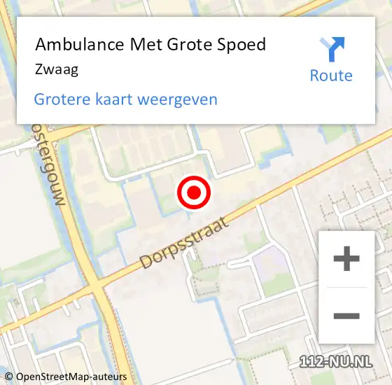 Locatie op kaart van de 112 melding: Ambulance Met Grote Spoed Naar Zwaag op 26 april 2024 14:06